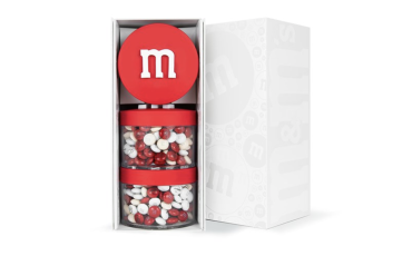 PERSONALIZABLE M&M’S STACK ’M IN WHITE GIFT BOX